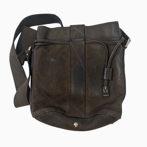 Lancel Paris 1876 Crossbody Bag Womens Brown Leather Bucket Messenger Fair